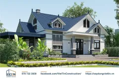 Biệt thự cấp 4 mái Thái kết hợp sân vườn 