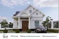 Nhà cấp 4 mái Thái với gam màu trắng cổ điển 