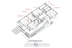 Mặt bằng công năng tầng 2 biệt thự mái nhật