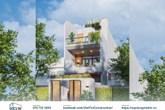 Khám phá thiết kế nhà phố 3 tầng với đường nét kiến trúc độc đáo