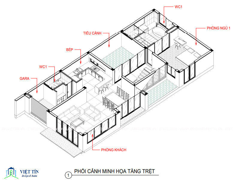 Ấn tượng với căn biệt thự mái nhật 2 tầng 3 phòng ngủ - VIET TIN CONSTRUCTION