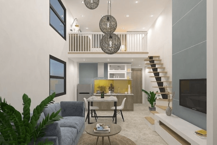 nhà cấp 4 có gác lửng