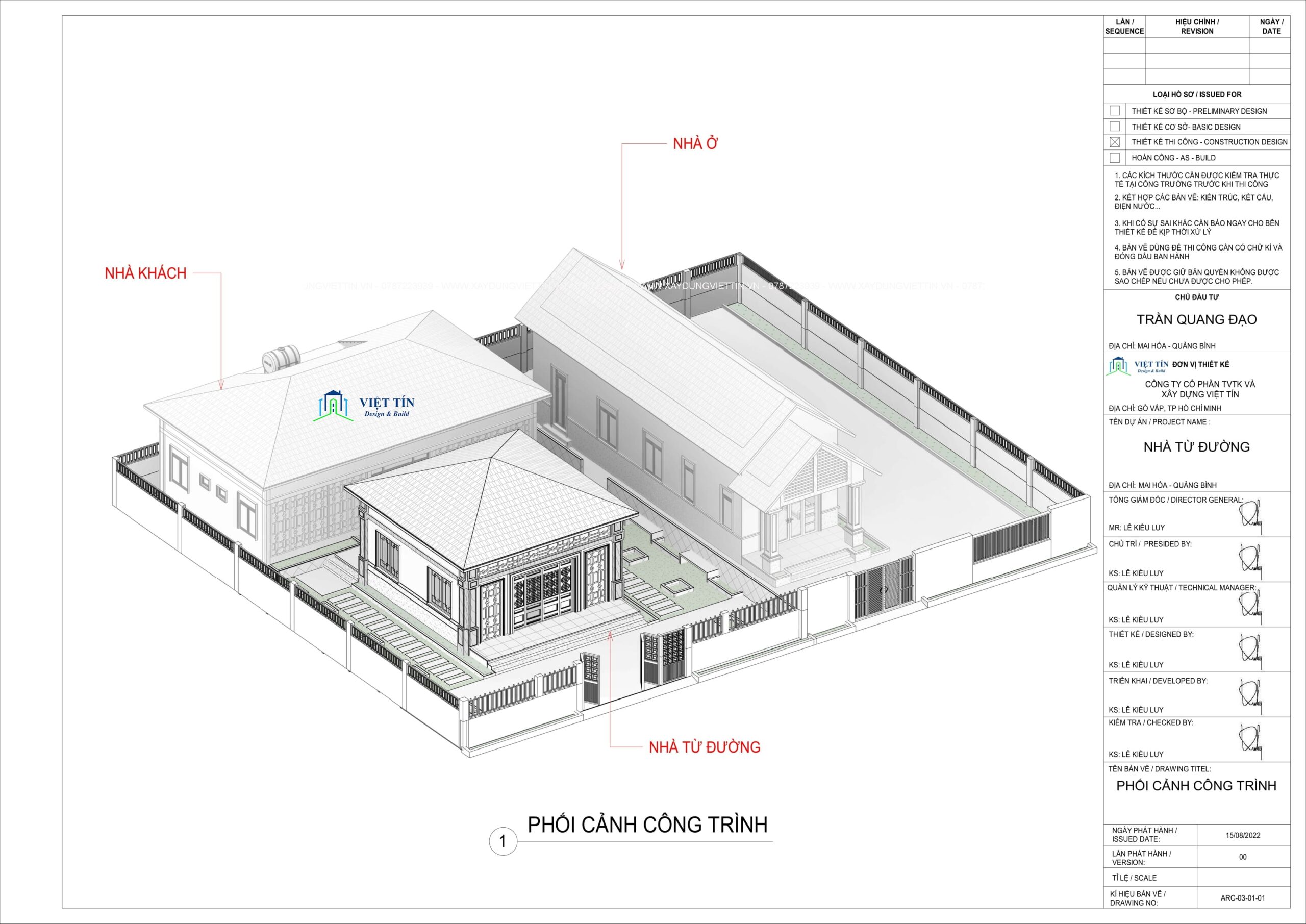 [Thiết kế sang trọng] Tổ hợp nhà thờ từ đường ở tại Quảng Bình | XÂY DỰNG VIỆT TÍN