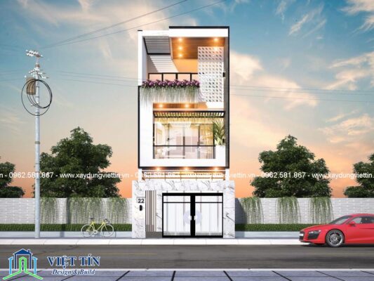 Mẫu nhà phố 3 tầng 5x20 mét | Xây Dựng Nhà Phố | XÂY DỰNG VIỆT TÍN