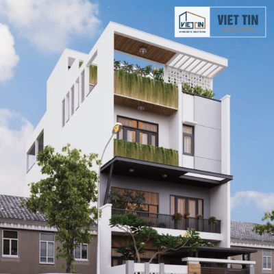 mẫu nhà phố 3 tầng không gian xanh