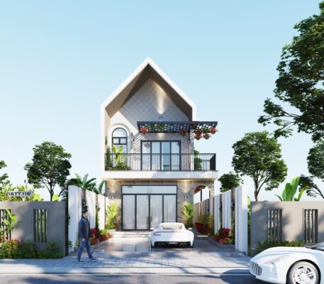 mẫu nhà phố 2 tầng đơn giản