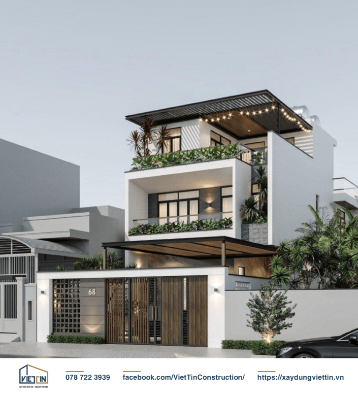 Báo giá thiết kế kiến trúc Xây Dựng Việt Tín 2023 1 mẫu thiết kế dự án nhà phố-01
