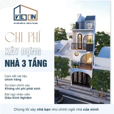 Chi phí xây nhà 3 tầng: Mẫu nhà ống 60m2 phong cách hiện đại