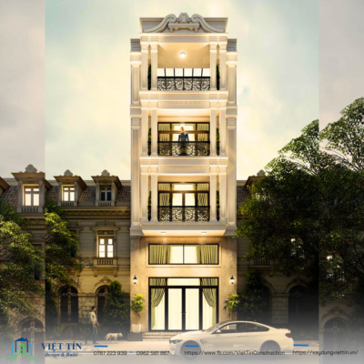 Tiện nghi và đẳng cấp với mẫu thiết kế nhà phố 4 tầng phong cách tân cổ điển - VIET TIN CONSTRUCTION