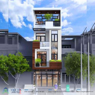 Độc đáo thiết kế lệch tầng cho căn nhà phố 4 tầng hiện đại, phong cách - VIET TIN CONSTRUCTION