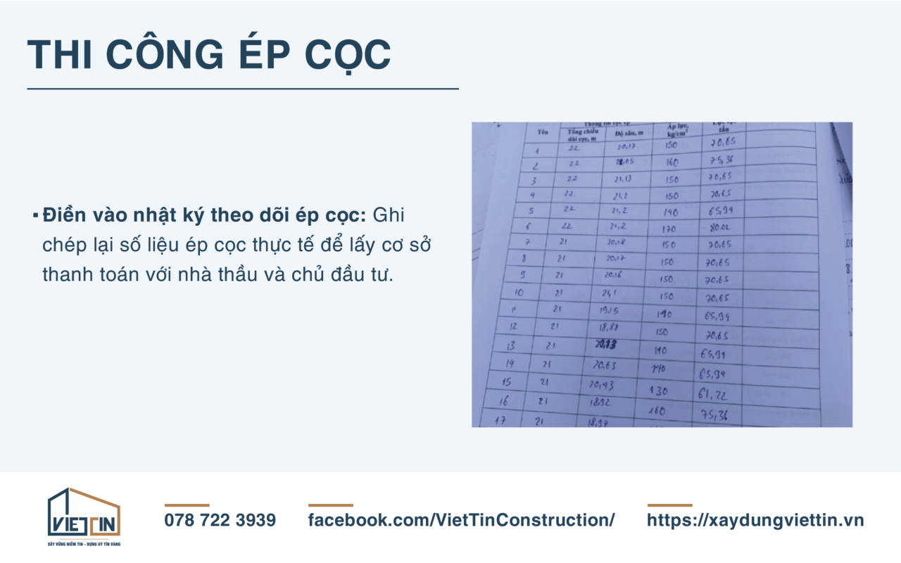 QUY TRÌNH THI CÔNG MÓNG CỌC