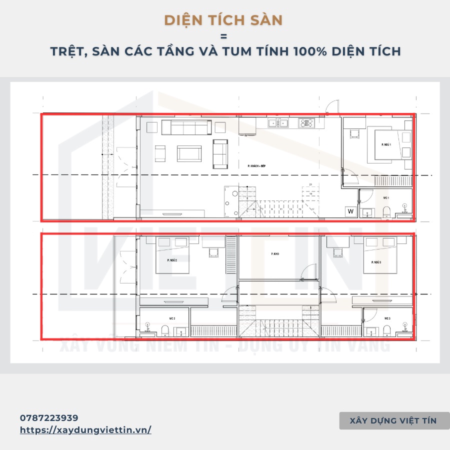 Hướng dẫn tính diện tích xây nhà