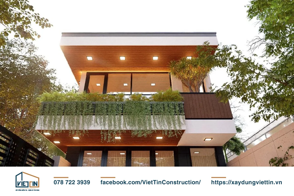 Thiết kế nhà phố 2 tầng hiện đại theo xu hướng không gian sống xanh 2 Nhà phố 2 tầng hiện đại-02