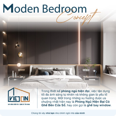 Phòng ngủ hiện đại có ghế bên cửa sổ