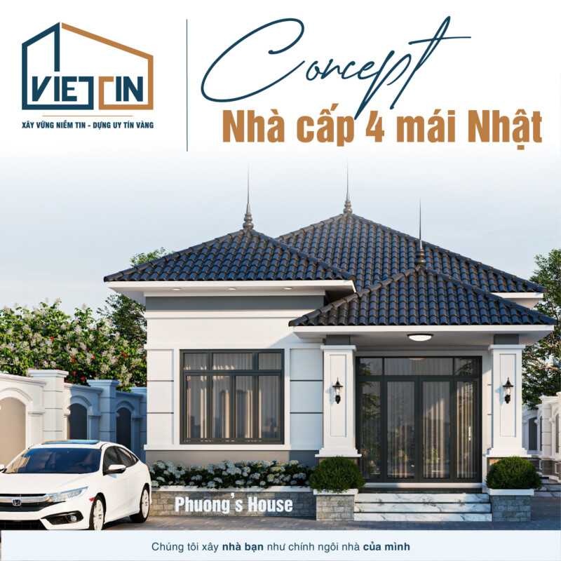 Nhà cấp 4 mái Nhật hiện đại