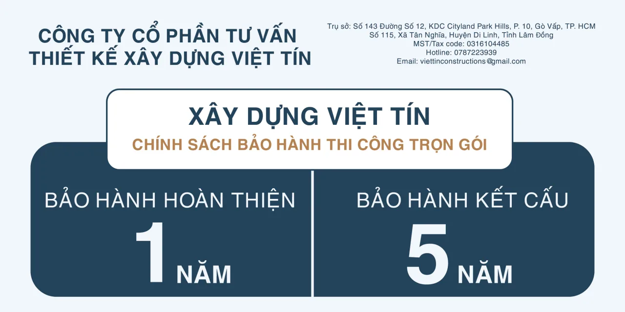 Bảo hành dịch vụ xây nhà trọn gói