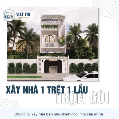 Cách tính chi phí xây nhà 1 trệt 1 lầu trọn gói 2024