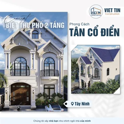 Biệt thự phố 2 tầng tân cổ điển