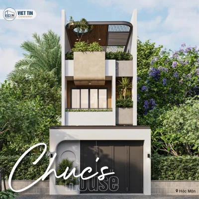 Thiết kế nhà phố 2 tầng 1 tum Hóc Môn - Chuc's House | XÂY DỰNG VIỆT TÍN