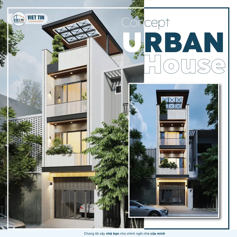 urban house | Thiết kế nhà phố 3 tầng 1 tum tại Bình Tân