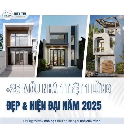 +25 mẫu nhà 1 trệt 1 lửng đẹp, hiện đại năm 2025