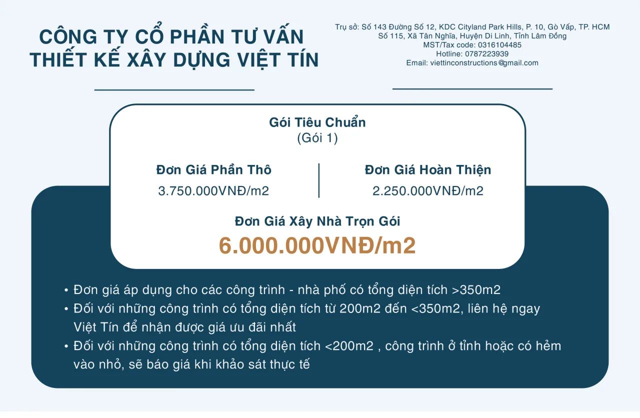 BÁO GIÁ THI CÔNG XÂY NHÀ TRỌN GÓI 2025 | GÓI TIÊU CHUẨN